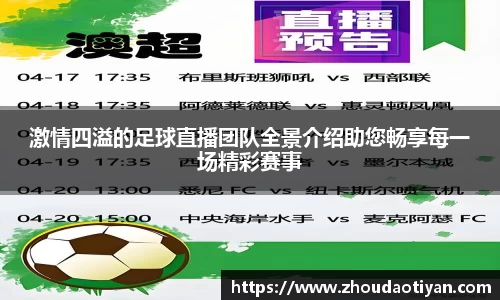 激情四溢的足球直播团队全景介绍助您畅享每一场精彩赛事