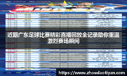近期广东足球比赛精彩直播回放全记录助你重温激烈赛场瞬间